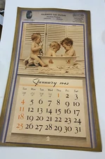 1942 Adv Calendar~FOURNIER'S Gas Station-Corduroy Tires- Sebewaing, MI~AD141