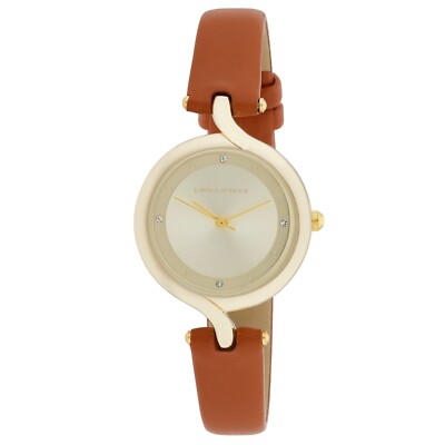 Laura Ashley Women's 30mm Swirled T Bar Vegan Leather Strap Watch