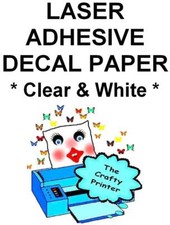 LASER Water Resistant Adhesive Decal Paper - Clear  White - 50  100 Sheet Pack