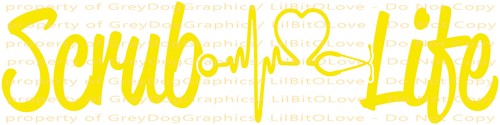 2-Scrub Life Vinyl Decal 6" x1.5" Heartbeat Nurse Nursing Medical Sticker - Picture 4 of 20