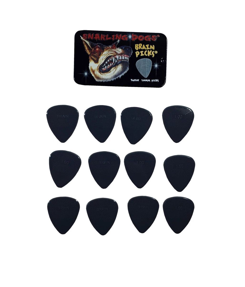 Snarling Dog Guitar Picks Tin Brain Picks 12 Picks With Tin 1.00mm Grey
