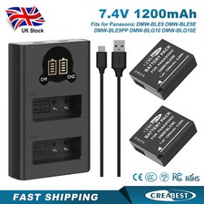 2x Battery+Charger For Panasonic DMW-BLE9 DMW-BLG10 DMC-GF3 Lumix DC-GX9 GF5 GF6