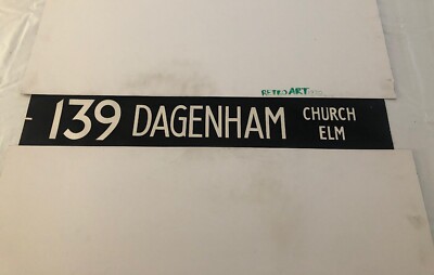 East London Leinen Bus Routenrollo 2.1.1980 42'' 139 Dagenham Kirche Ulme