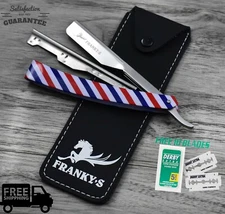 Professional Barber Pole Straight Folding Knife Barber Hair Shaving Razor Kit