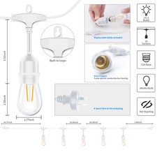 Black/White Dimmable Connectable LED Festoon String Lights Christmas Patio Xmas — image 14