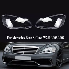 For Mercedes-Benz S-Class W221 2006-2009 Headlight Headlamp Lens Cover Pair