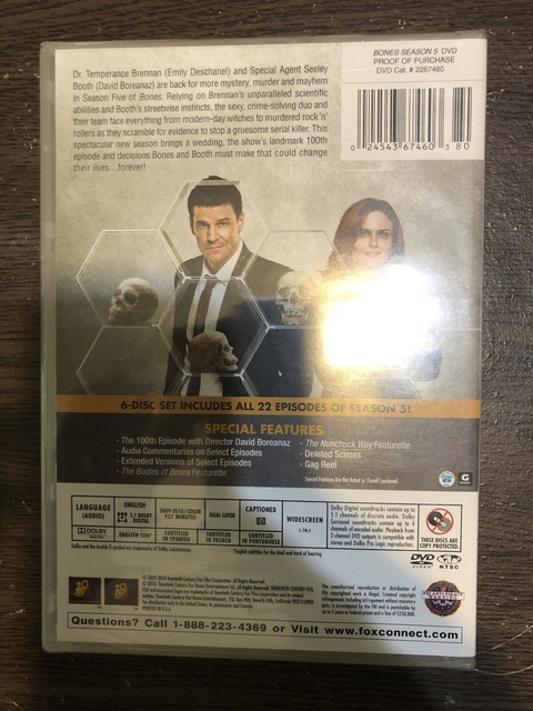Bones The Complete Fifth Season Dvd 2010 6 Disc Set For Sale Online Ebay
