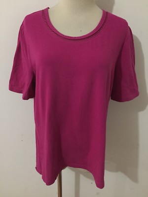 Basler Scoop Neck Stretch Top T-Shirt Tee Berry Fits Like Size L