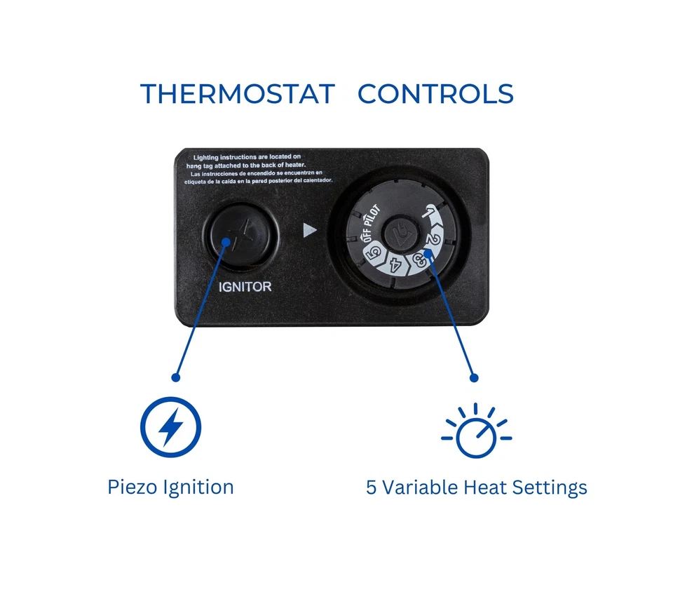 ProCom ML100TBA-B Ventless Propane Gas Blue Flame Space Heater with Thermosta... - Image 4 of 4