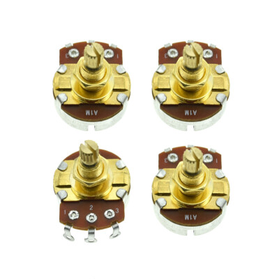 4-Pack Metric Guitar Bass Pots w/ 18mm Brass Thread Audio Taper/Linear Taper Pot