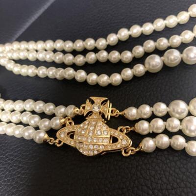 Vivienne Westwood Necklace GRAZIELLA 3-strand pearl gold IN