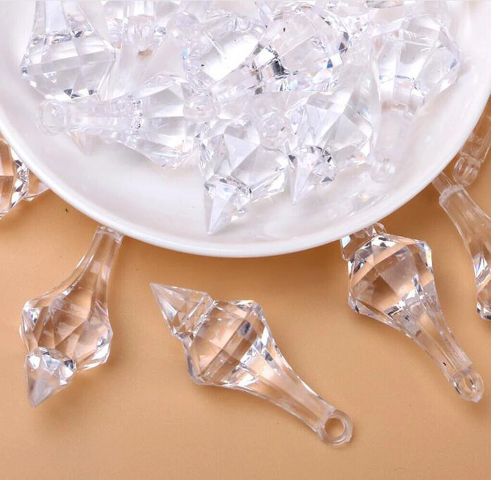 100Pcs/lot 18*46mm Hanging Pendant Diamond Drop Chandelier Acrylic Crystal Bead - Image 4 of 4