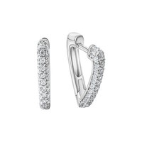 Celesta Silber Ohrringe Creolen 925 Sterling Silber Rhodiniert WeißE Zirkonia Cz