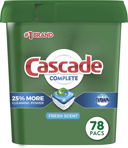 Complete Dishwasher Pods, Actionpacs Dishwasher Detergent, Fresh Scent, 78 Count