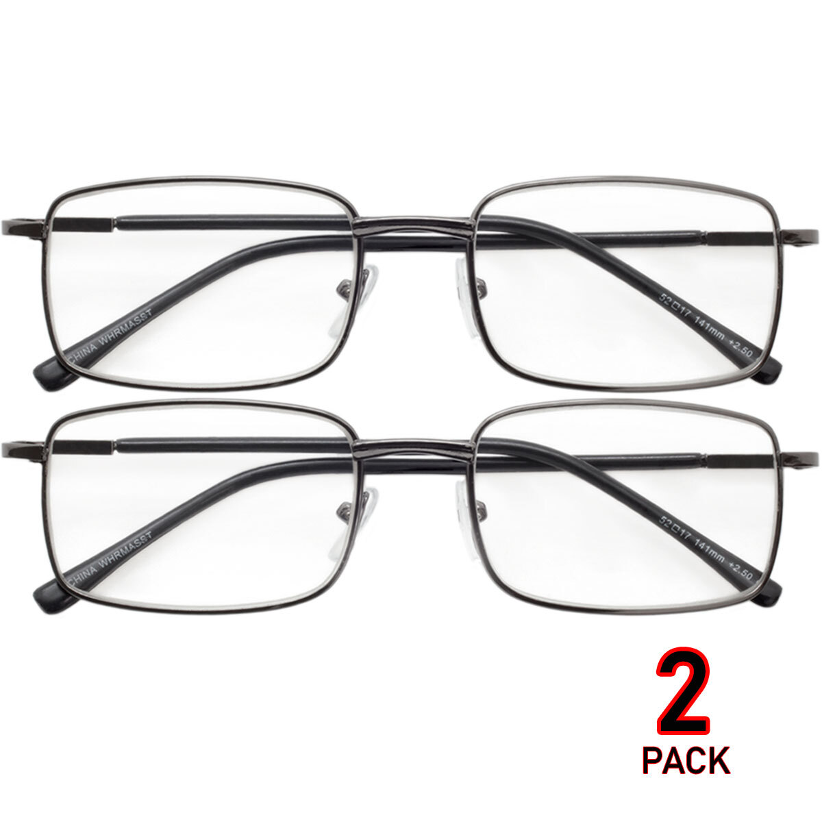 Readng Glasses Mens Womens Readng Glasses 2 PACK Square Frame Readers