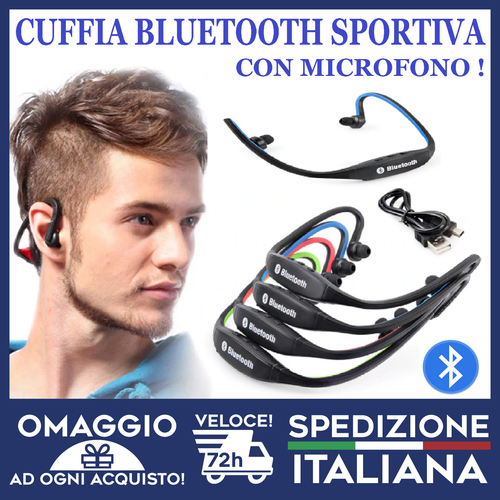 AURICOLARI BLUETOOTH CUFFIE SPORT CON MICROFONO UNIVERSALI CON CAVO INCLUSO  🇮🇹 | eBay