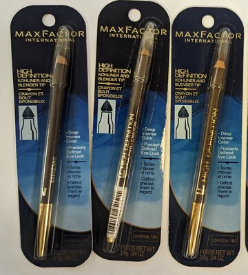 LOT OF 3 MAX FACTOR HIGH DEFINTION KOHLINER 104 ESPRESSO 0.04oz *IMPERFECT PKG*