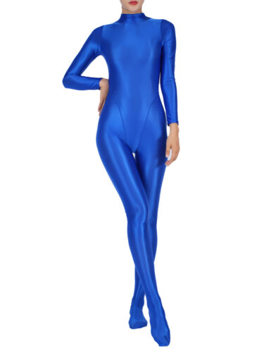 Damen Overall Langarm Bodysuit Bodystockings Strampler Exotisch Full Body Dünn - Bild 28 von 95