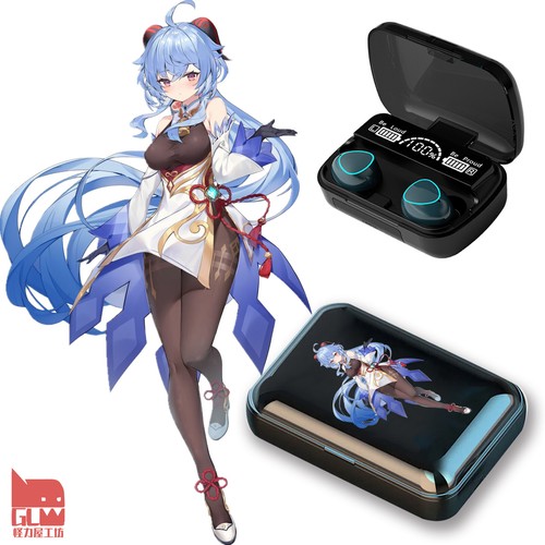 Genshin Impact Ganyu Anime Wireless Bluetooth Headset Earphones Gift