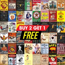 Metal tin Sign Plaque Pub Bar Vintage Retro Wall Decor Poster Home Club. 2 Sizes