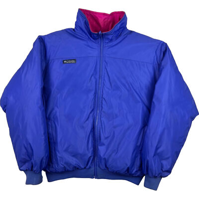 Columbia Women's Reversible Puffer Jacket Blue Pink Zip Medium