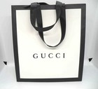 White & Black Gucci Luxury Designer Empty Paper Shopping Gift Bag with Ribbon