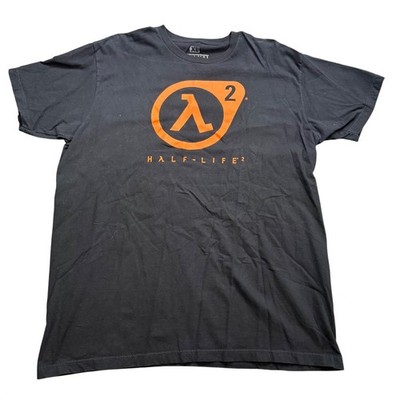 Valve Half Life 2 TShirt Mens XL Black Orange Lambda Logo Video Game Graphic Tee