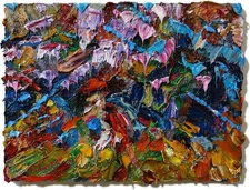 ORIGINAL█OIL PAINTING█VINTAGE EXPRESSIONIST ART█NATURE LANDSCAPE ABSTRACT DECO█A