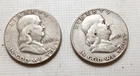 Franklin Half Dollars, Lot Of 2, 90% Silver United States Coins 1951-S  1953-S