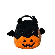 Squishmallows Emily Bat Pumpkin 12  Halloween Pail Basket 2022 Plush NEW
