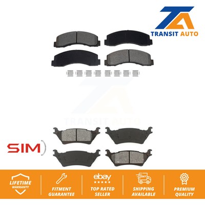 Front Rear Semi-Metallic Brake Pads Kit For Ford F-150 With Manual Parking