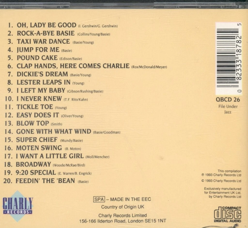 Count Basie Best Of Basie - Vol. 1 CD UK Charly 1993 QBCD26 - Bild 2 von 3