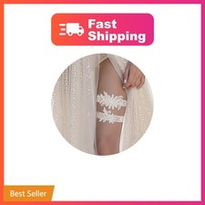 WRNZL Wedding Garter Set, White