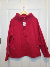 Lands End Polar Fleece Jacket Red NWT 16/18 Cozy Nautical Outdoors Cabin