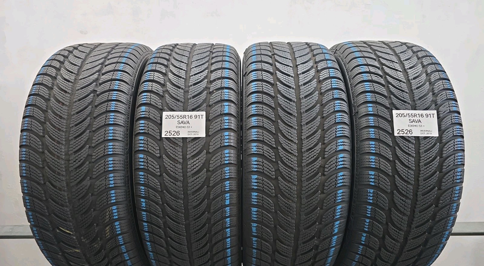 4 GOMME INVERNALE  205/55 R16 91 T SAVA ESKIMO S3+ M+S PNEUMATICI USATI 2055516