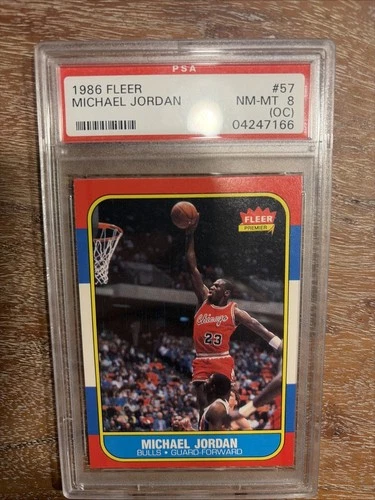 1986-87 Fleer - Michael Jordan #57 (RC) PSA 8 OC Possible Regrade
