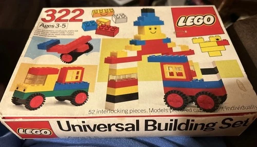 LEGO #322 Vintage 1982 Basic Building Set Sealed 52 Pieces New Sealed Unopened