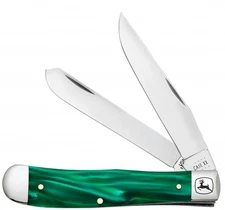 Case xx Knives John Deere Trapper Green Pearl Kirinite Stainless 15772