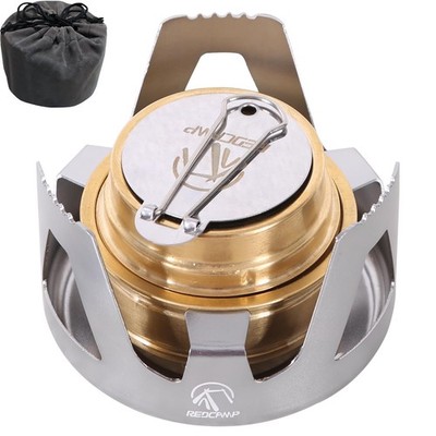 REDCAMP Mini Alcohol Stove for Backpacking, Lightweight Brass Spirit Silver 
