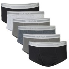 Gildan Men's Brief 6-Pack Underwear, Grey/ Black, Medium
