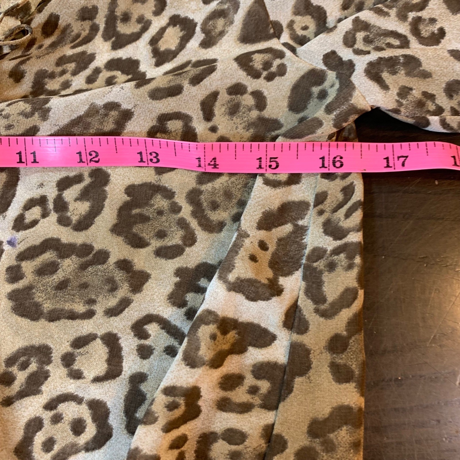 Zara Basic Leopard Print Ruffle Blouse Smocked He… - image 8