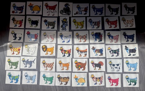 Goat USA Lot Of 48 Stickers Starter Package New Collectors Variety & Rare Set