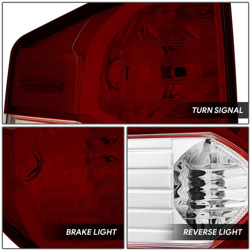 For 2014-2021 Toyota Tundra Chrome Housing Dark Red Lens Tail Brake Lights Lamp - Picture 3 of 7