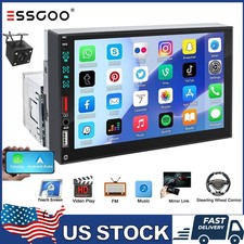 Single 1Din 7" Touch Screen Stereo Bluetooth Radio Car Apple/Android Carplay GPS