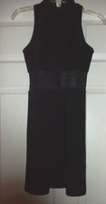 ANONYMOUS Women Black Sexy Dress with Sheer Mesh Middle Size Small
