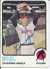 Nolan Ryan AUTOGRAPHED 1973 TOPPS BASEBALL Card #220