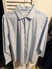 Mizzen  Main Mens XL Trim Fit Button Shirt White Check Performance