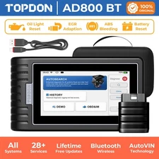 Topdon AD800 BT OBD2 Scanner Car Diagnostic Tool Full System 28 Reset Functions