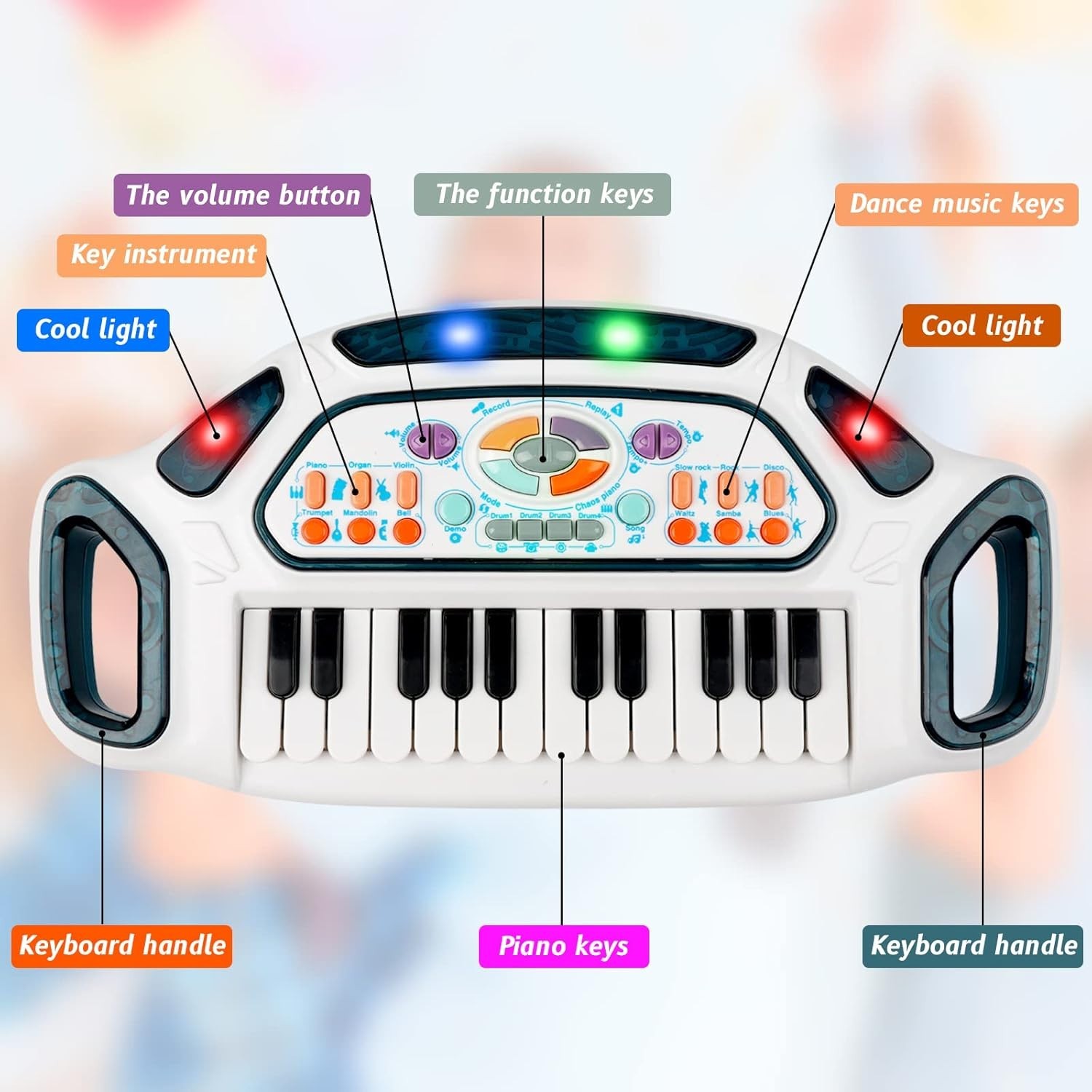 Tastiera Pianoforte Multicolore per Bambini - Incoraggia l'apprendimento della musica nei Bambini 1-6 foto 6