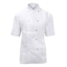 Image of Dennys Womens/Ladies Lightweight Short Sleeve Chefs Jacket /  BC4300